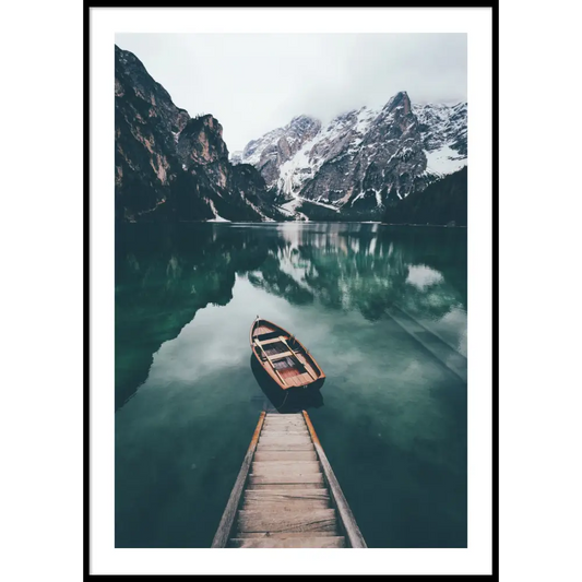 Boat in Lake No4 Poster