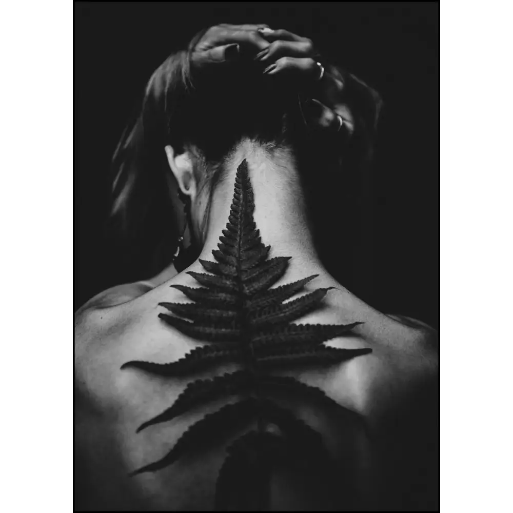 Woman With Leaf Poster